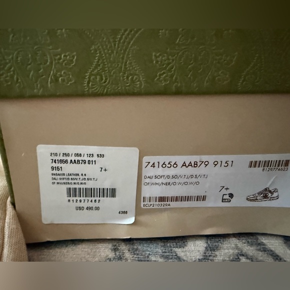 New in box Men’s GUCCI MAC80 Designer Sneakers shoes White black Size 7 Leather - Picture 8 of 10